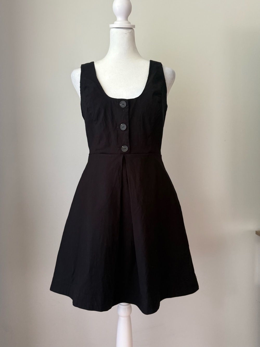 Maeve Black Sleeveless Button-Front Mini Dress 8
